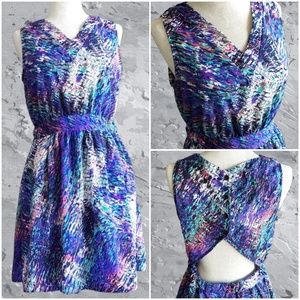 [Street Fifteen] - ModCloth  Abstract Open Back Mini Dress